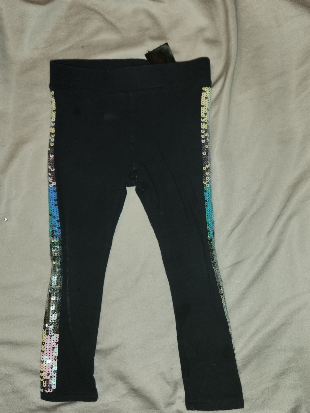 H & M Black Kids Pants with Sequin Side Stripes